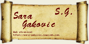 Sara Gaković vizit kartica